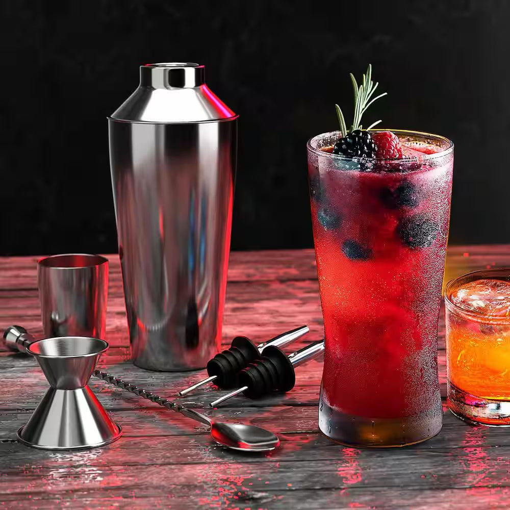 8-Piece Stainless Steel Cocktail Shaker Set – Bartender Kit