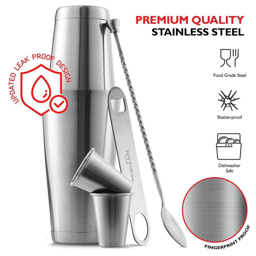 8-Piece Stainless Steel Cocktail Shaker Set – Bartender Kit