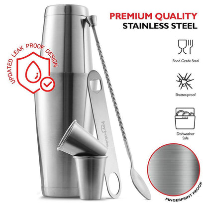 8-Piece Stainless Steel Cocktail Shaker Set – Bartender Kit