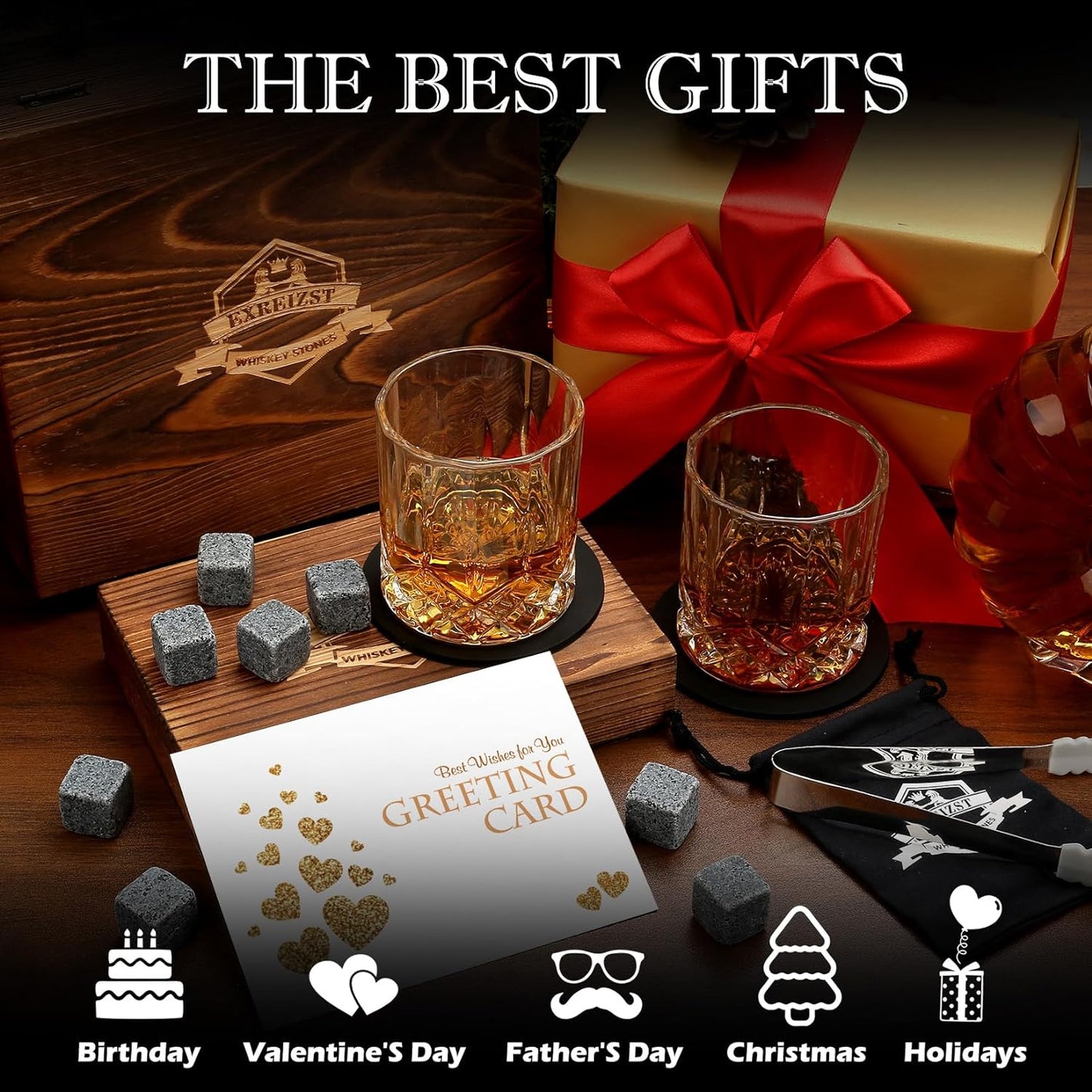 Granite Whiskey Stones & Glass Set – Premium Chilling Rocks