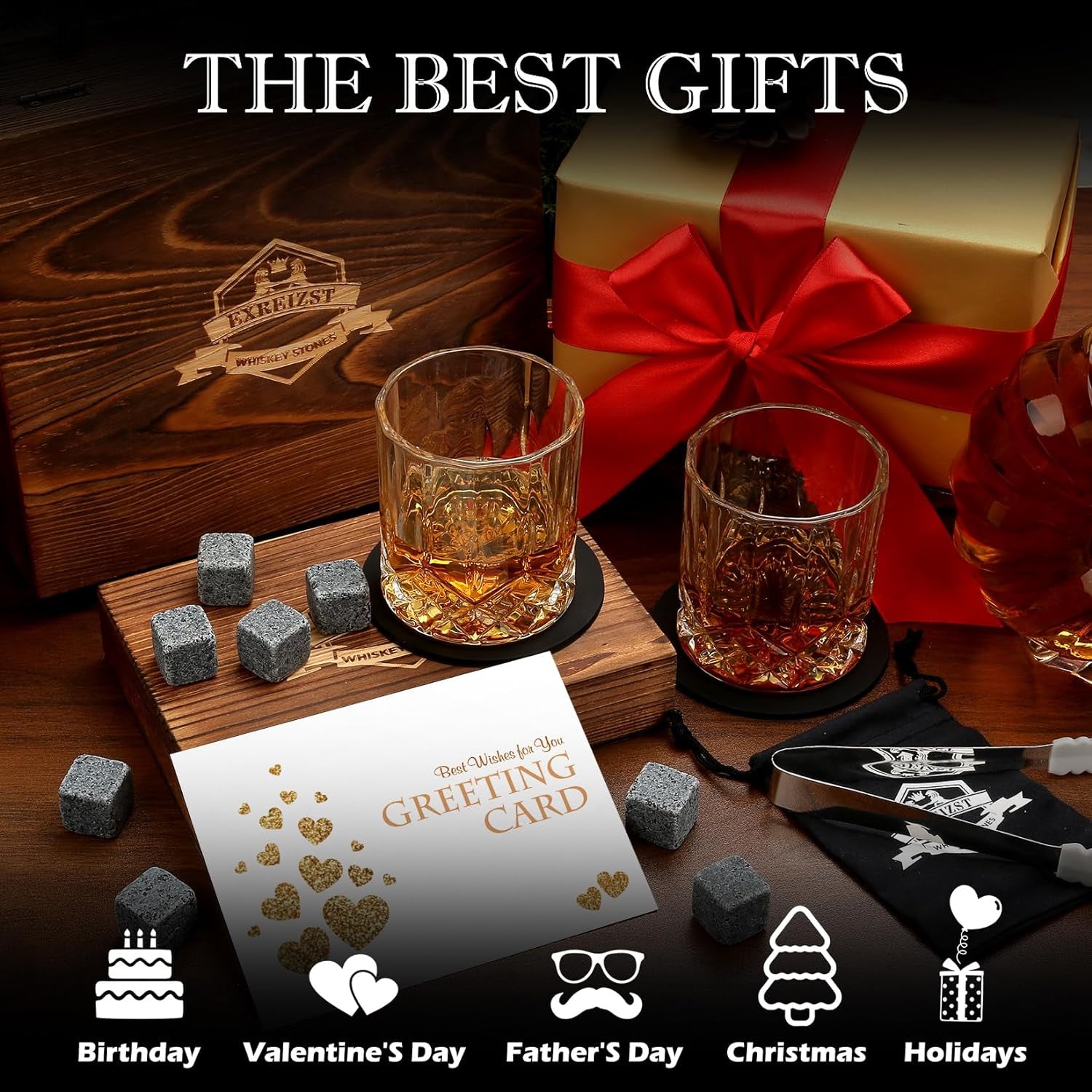 Granite Whiskey Stones & Glass Set – Premium Chilling Rocks