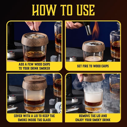 homia Whiskey Gift Set 14 pcs  Whiskey Bottle and Old Fashioned