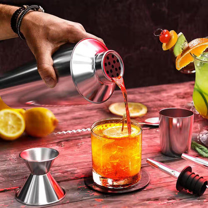 8-Piece Stainless Steel Cocktail Shaker Set – Bartender Kit